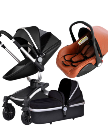 Aiqi baby strollers 360 rotate leather folding light baby car 3 in 1 baby pram nourstore2